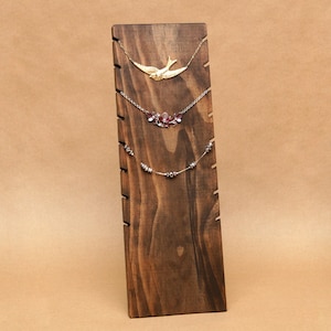 Handmade Wooden Necklace Display Stand: Holds 8 Necklaces NB004
