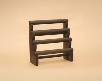 4-Tier Bracelet Display Stand with Removable Bars Solid Wood Jewelry Organizer BR001