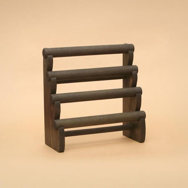 4-Tier Bracelet Display Stand with Removable Bars Solid Wood Jewelry Organizer BR001