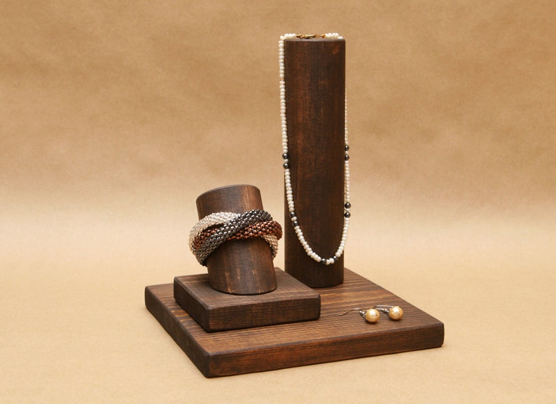 Wood Jewelry Display Set / Bracelet Display Stand / Necklace Etsy