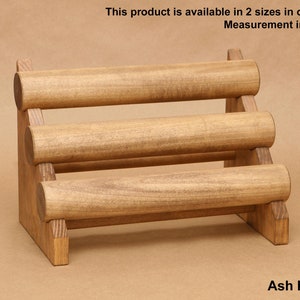 Handmade 3-Tier Solid Wood Bracelet Display Rack with Removable Bars BR014