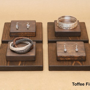 Wooden Jewelry Display Riser For Ring Earring Bracelet / R004