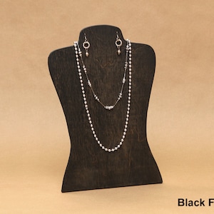 Body Shape Wooden Jewelry Display Necklace & Earrings Holder For Store and Trade Show NB010