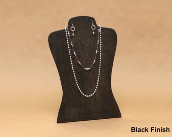 Body Shape Wooden Jewelry Display Necklace & Earrings Holder For Store and Trade Show NB010