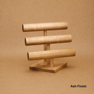 Handmade 3-Tier Wood Bracelet Display Stand: Collapsible Jewelry Holder BR007