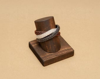 Angled Wood Bracelet Display: Watch Stand BR011
