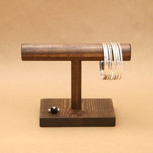 Handmade Wood Bracelet Display Stand: 8-Inch T-Bar BR004