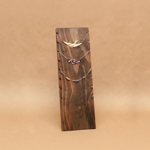 Handmade Wooden Necklace Display Stand: Holds 8 Necklaces NB004