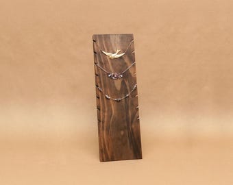 Handmade Wooden Necklace Display Stand: Holds 8 Necklaces NB004