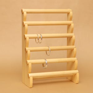 6-Tier Wood Bracelet Display Organizer Collapsible Jewelry Stand For Store and Trade Show BR017