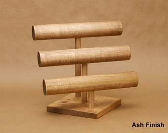 Handmade 3-Tier Wood Bracelet Display Stand: Collapsible Jewelry Holder BR007