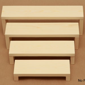 4-Tier Solid Wood Nesting Shelf Riser / Display Shelf / Store Display / Trade Show Display/ Product Riser / R012 imagem 4