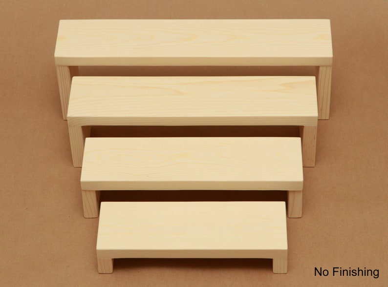 4-Tier Solid Wood Nesting Shelf Riser / Display Shelf / Store Display / Trade Show Display/ Product Riser / R012 imagem 4