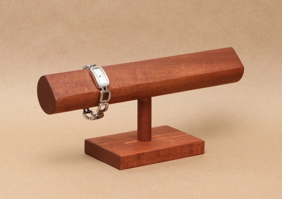 Handmade Wooden Watch Stand: Single Bar Display WA001
