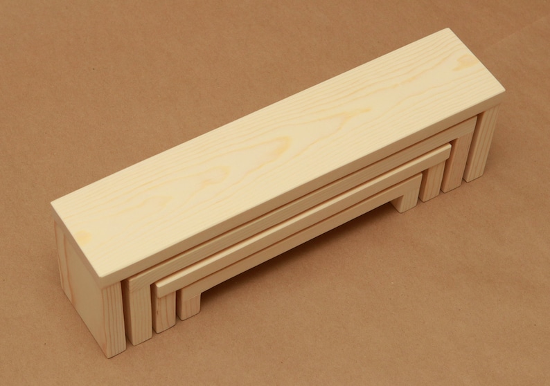 4-Tier Solid Wood Nesting Shelf Riser / Display Shelf / Store Display / Trade Show Display/ Product Riser / R012 imagem 6
