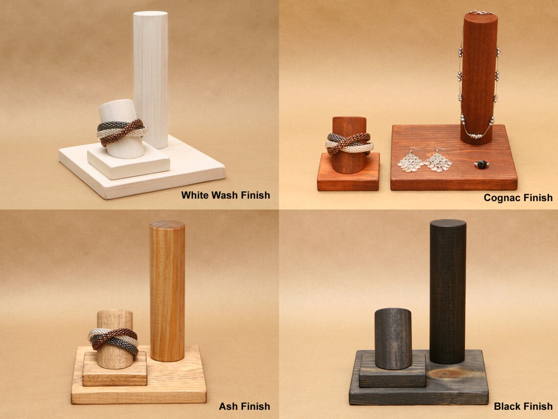 Wood Jewelry Display Set / Bracelet Display Stand / Necklace Etsy