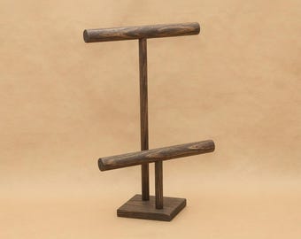 2-Tier Bracelet Display Necklace Display Double T-Bar / Bracelet Stand / Necklace Stand / Jewelry Holder 6:18 COLLAPSIBLE / TB0618