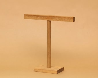 Handmade Solid Wood T-Bar Necklace Display Stand Holder TB011