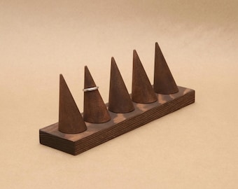 Set of 5 Ring Display with Base / Ring Cone Display for Retail RN002