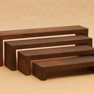 4-Tier Solid Wood Nesting Shelf Riser / Display Shelf / Store Display / Trade Show Display/ Product Riser / R012 imagem 1