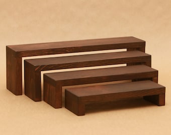 4-Tier Solid Wood Nesting Shelf Riser / Display Shelf / Store Display / Trade Show Display/ Product Riser / R012