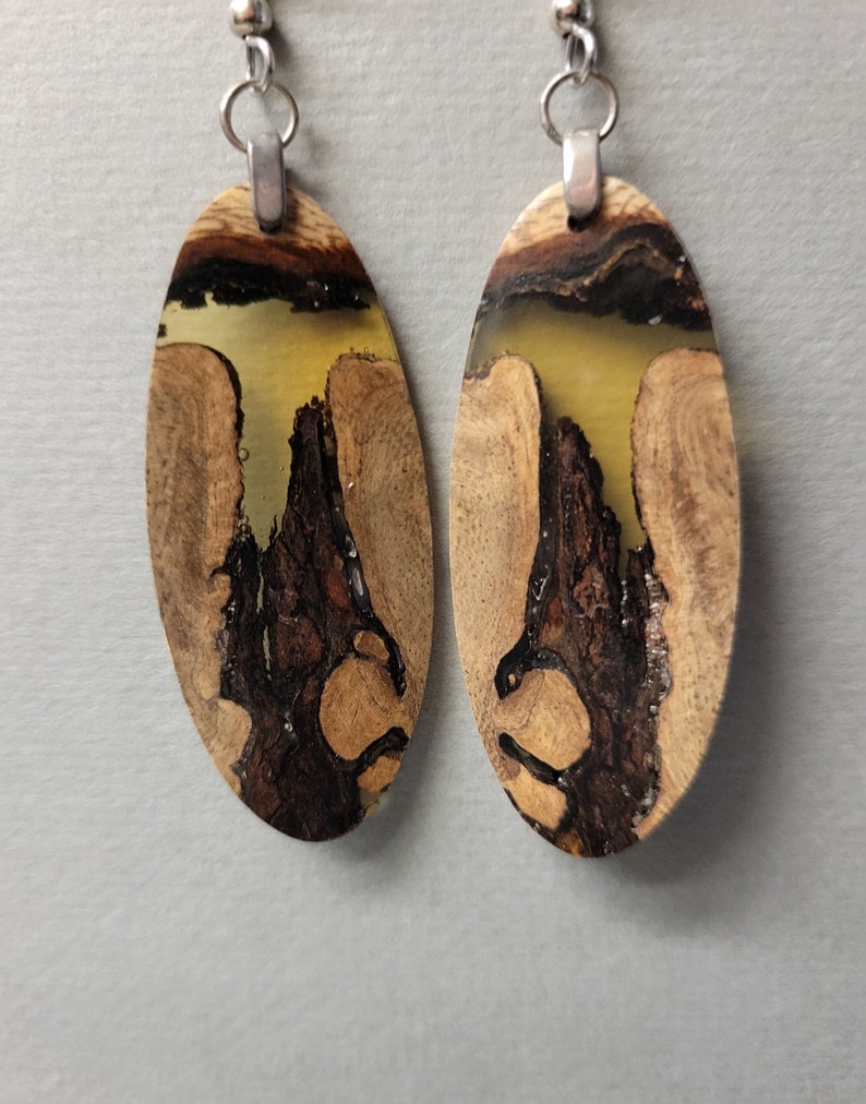 Unique Sindora Wood Earrings, Handmade ExoticWoodJewelryAnd ecofriendly Earthy Organic image 1