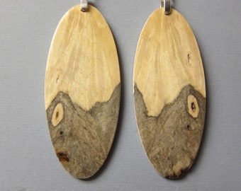 Beautiful Exotic Wood Earrings, Large Oval Handmade by ExoticwoodJewelryAnd lightweight