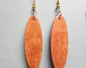 Rare Pink Ivory Exotic Wood small Earrings repurposed ecofriendly Handcrafted Exotic Wood Jewelry