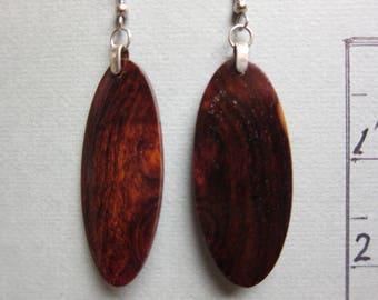 Rare Narra Root wood Deep Rich Color Earrings Exotic Wood ExoticWoodJewelryAnd handcrafted ecofriendly