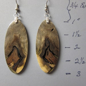 Unique, Buckeye Burl Exotic Wood Earrings & Resin ExoticWoodJewelry handcrafted ecofriendly lightweight image 2