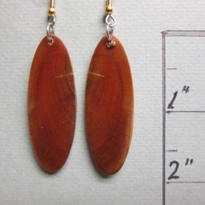 Long dangle Exotic Wood Earrings Norfolk Island Pine repurposed Handcrafted ExoticWoodJewelryAnd image 2