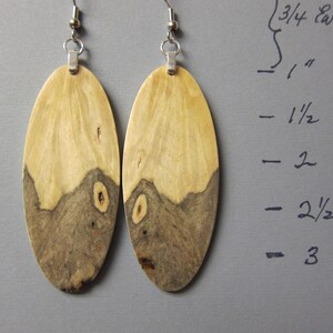 Beautiful Exotic Wood Earrings, Large Oval Handmade by ExoticwoodJewelryAnd lightweight image 2