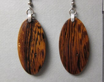 Pheasant Wood Exotic Wood Earrings, Handcrafted Ligthweight Ecofriendly repurposed ExoticwoodJewelryAnd