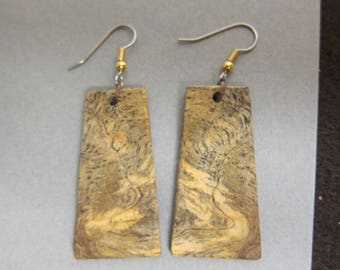 Exotic Wood Earrings Sindora Burl repurposed ecofriendly Handcrafted ExoticWoodJewelryAnd