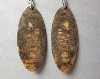 EXTRA Large Buckeye Burl Large Long Earrings, Exotic Wood Handcrafted ExoticwoodJewelryAnd