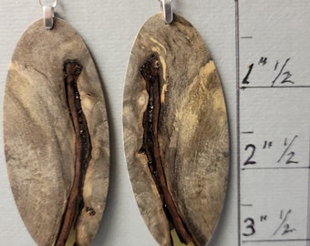 Unique, Buckeye Burl - resin Thin Exotic Wood Earrings Drop Earrings Handmade ExoticwoodJewelryAnd  @RTobaison