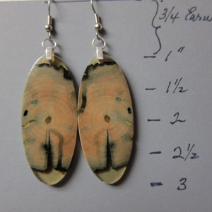 Exotic Wood Earrings, Green Wood, repurposed ecofriendly Handcrafted ExoticWoodJewelryAnd image 2