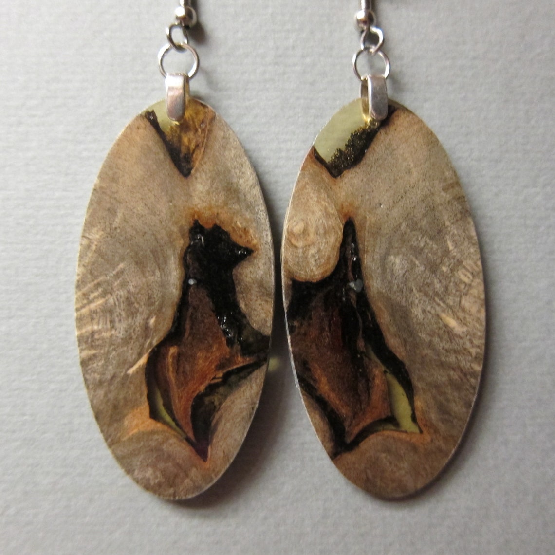 wood and resin earrings
