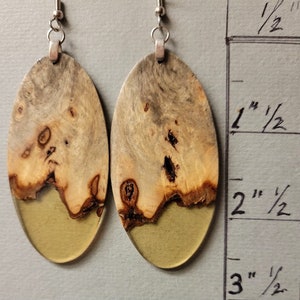 Buckeye Burl Resin Exotic Wood Earrings handcrafted by ExoticwoodJewelryAnd Lightweight ecofriendly organic image 1