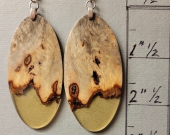 Buckeye Burl Resin  Exotic Wood Earrings handcrafted by ExoticwoodJewelryAnd Lightweight ecofriendly organic