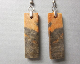 Norfolk Island Pine Exotic Wood Earrings, Handmade ExoticWoodJewelryAnd ecofriendly earthy