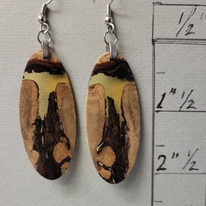 Unique Sindora Wood Earrings, Handmade ExoticWoodJewelryAnd ecofriendly Earthy Organic image 2