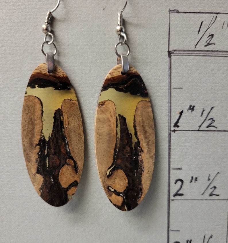 Unique Sindora Wood Earrings, Handmade ExoticWoodJewelryAnd ecofriendly Earthy Organic image 2