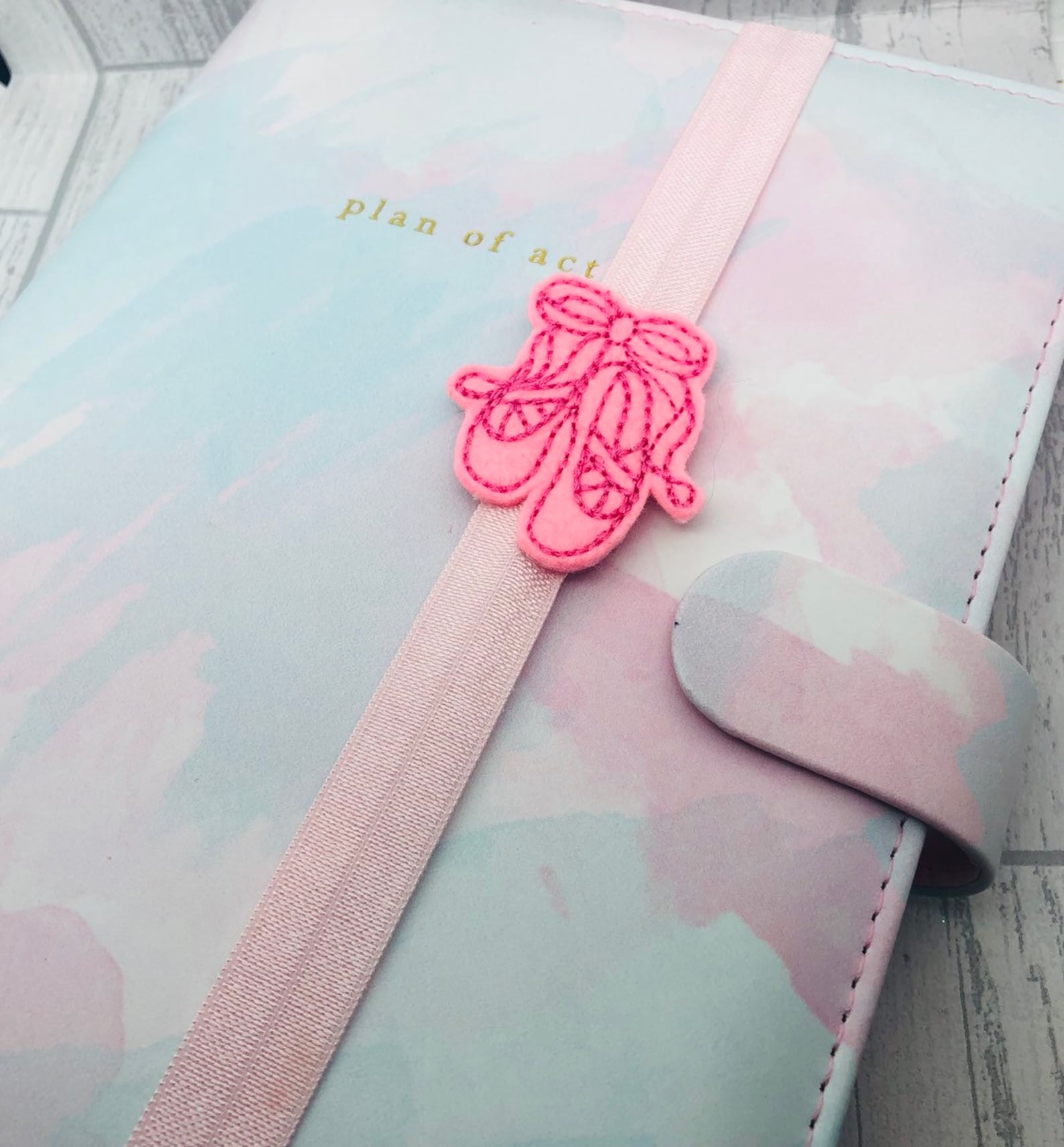 pink ballet shoes planner band a5 bookmark planner