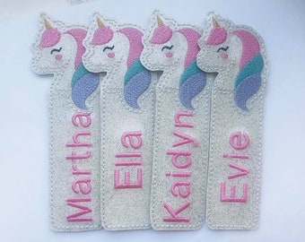 Personalised Unicorn Bookmark Girls Bookmark Any Name