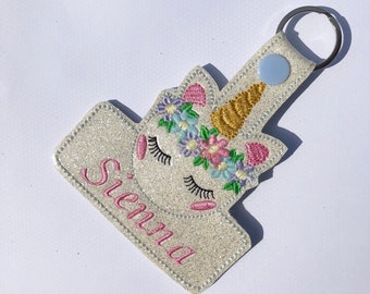 Personalised Unicorn Bagtag Personalised Unicorn Keyring Any Name