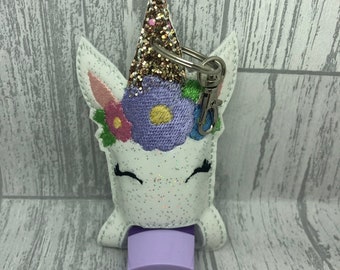 Lindo llavero de inhalador con cubierta de soporte para inhalador de unicornio