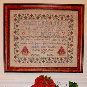 Strawberries Sampler Leaflet for Counted Cross Stitch - #39L