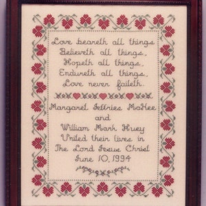 Love Marriage Sampler Kit for Counted Cross Stitch- #33K