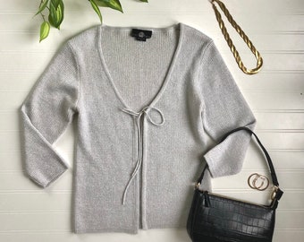 silver sparkle cardigan